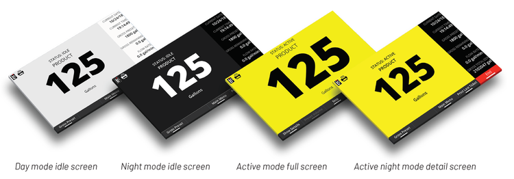 operator friendly screens with day / night modes and brightness control